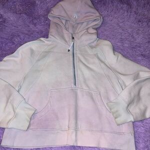 Lululemon Scuba Light Purple 1/2 Zip Hoodie M/L Women Relaxed Fit Logo